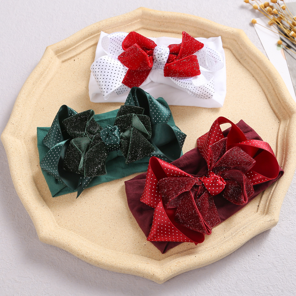 Fashion Plaid Bow Knot Cloth Handmade Hair Band 1 Piece display picture 2