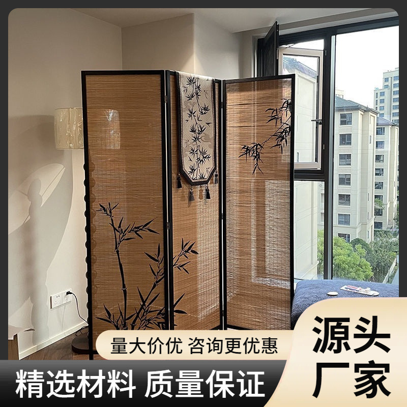 New Chinese-style partition screen for tea house, national-style bamboo shadow theme decorative wall background, tea room bamboo weaving enclosure, balcony renovation New Chinese-style partition screen for tea house, national-style bamboo shadow theme decorative wall background, tea room bamboo weaving enclosure, balcony renovation