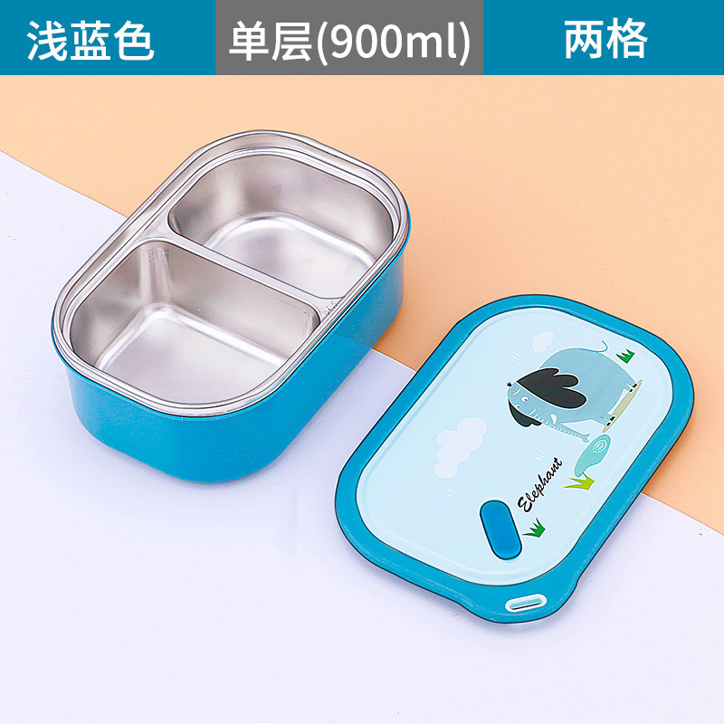 Xinfan 304 de acero inoxidable con aislamiento lonchera de una sola capa compartimiento del estudiante calefacción portátil caja de almuerzo de dibujos animados