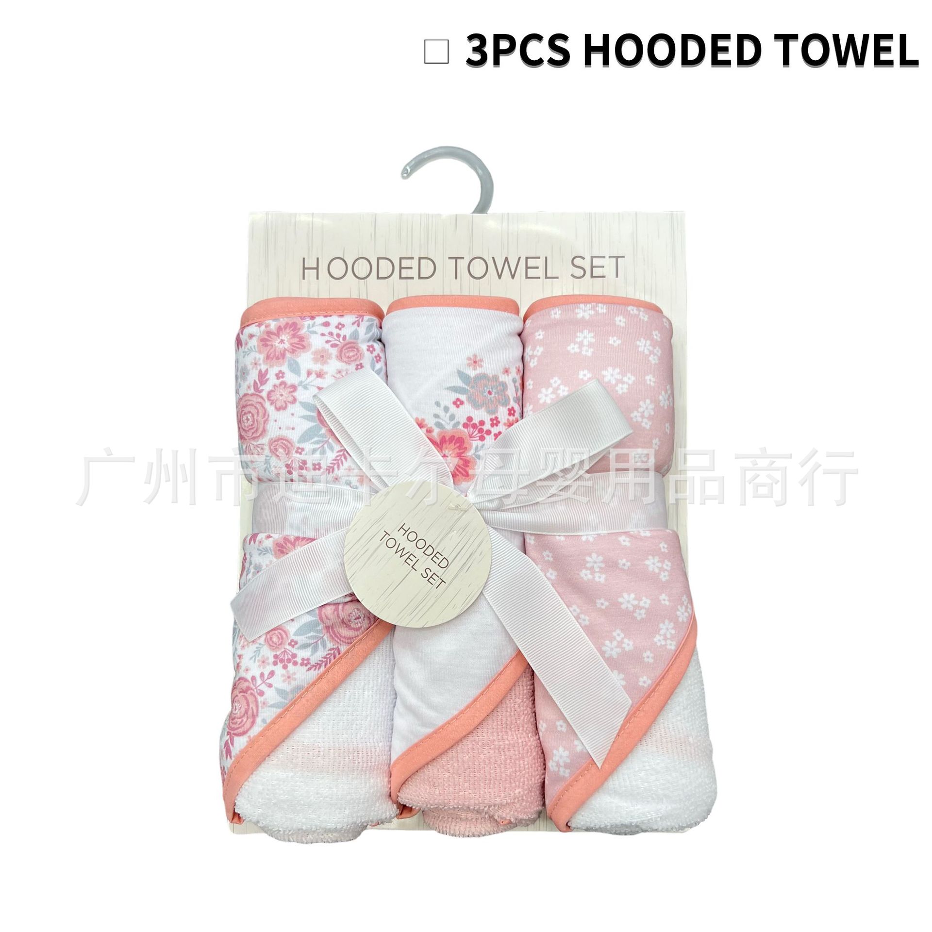 Toalla de bolsa con capucha para bebé Juego de 3 piezas de bolsa de dibujos animados para bebé material de toalla cómodo y suave fabricante al por mayor