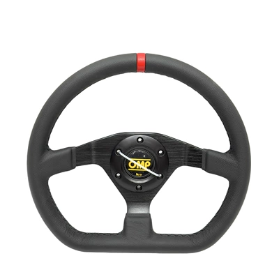Factory Direct Sales Car Modified Steering wheel - genuine-leather-red-circle-black-line