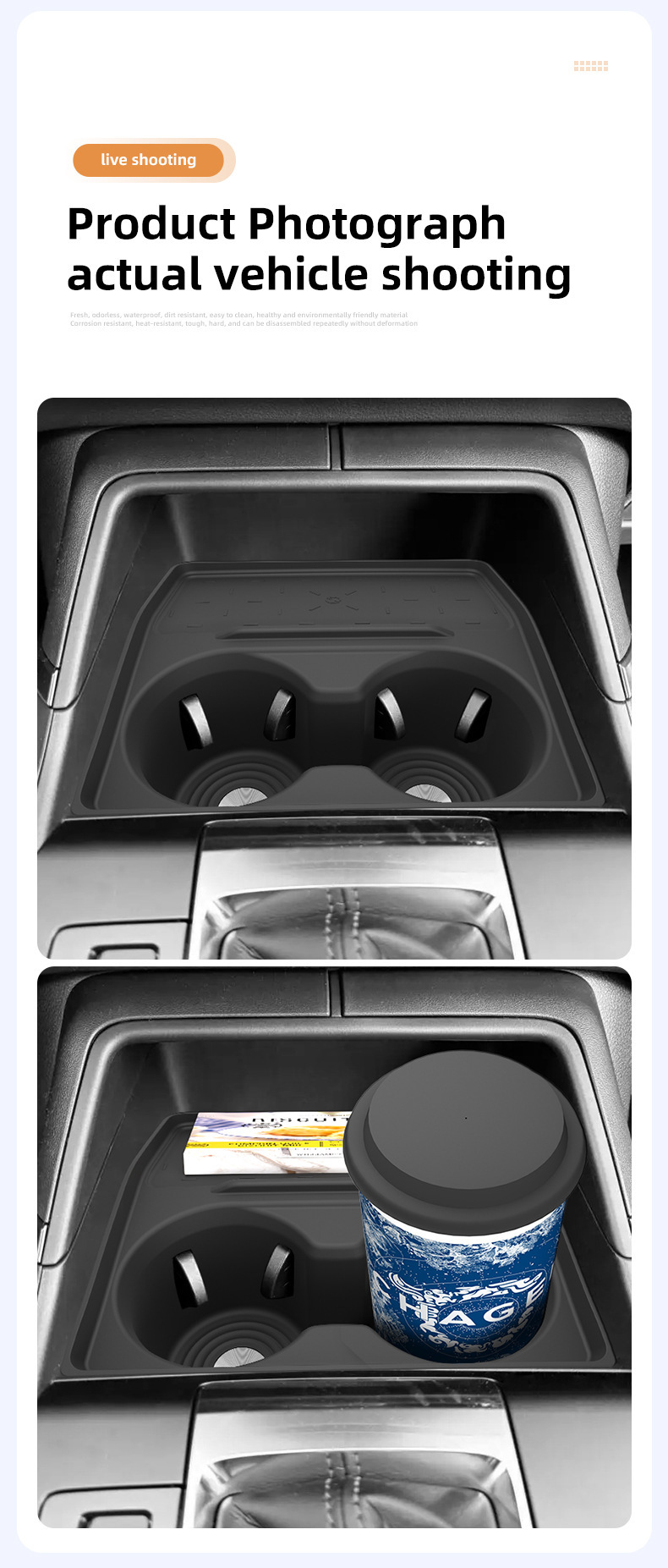 Suitable for 26 models of Mazda CX-5 central console cup holder, CX5 silicone protective anti-slip mat, car-specific modification accessories