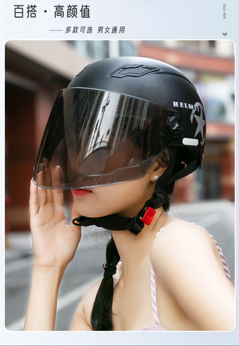 3C Certified Electric Vehicle Helmet, Motorcycle Safety Helmet, Cycling Half Helmet, Protective Commuter Helmet, Anti-Uv