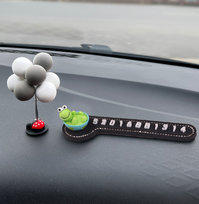 Tarjeta de estacionamiento temporal para automóvil, pequeña tortuga creativa, teléfono móvil, número de teléfono, teléfono móvil, decoración del dispositivo de retención de números