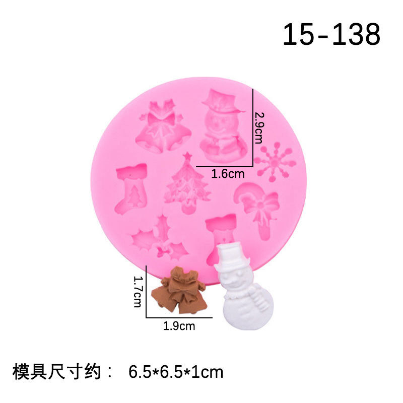 Navidad árbol de Navidad muñeco de nieve Bell vacaciones vestir aromaterapia yeso vela decoración molde de silicona en stock lot