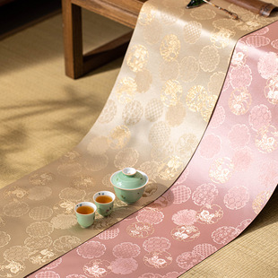 Zen Art Hall Chinese-style Zen brocade jacquard brocade table runner double-sided usable table cloth dry foam mat