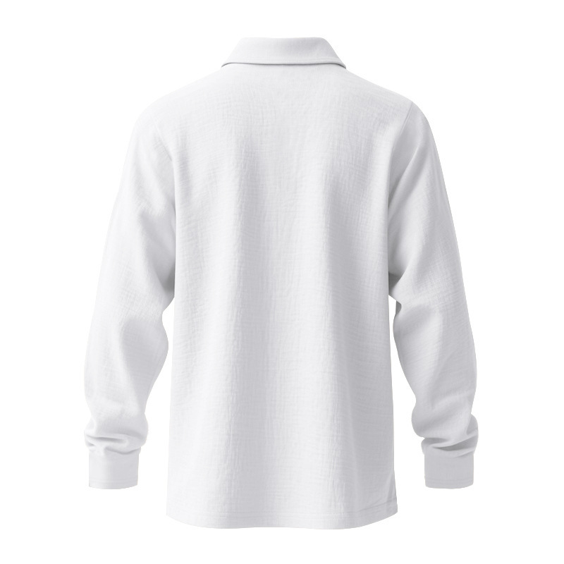 Linen Men's Long Sleeve American Style Loose Fit Autumn New Arrival Heavyweight T-Shirt Light Mature_viptrois.com