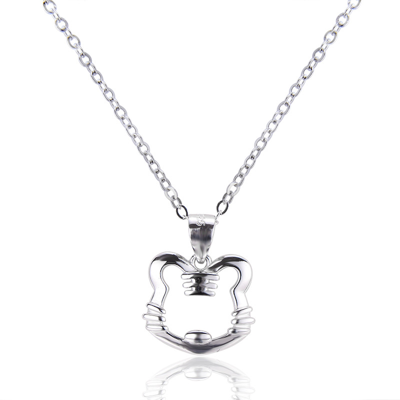 Zodiaco año del conejo animal año collar femenino S925 plata esterlina luz lujo nicho clavícula cadena conejo colgante Día de San Valentín