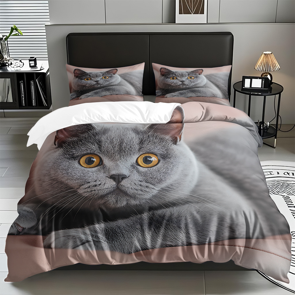 Kit de edredón de impresión digital para gatitos de piel directa a la fábrica puede llevar TEMU / JIT