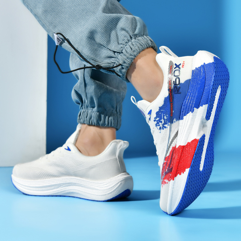 2025 otoño nuevo entrenamiento estudiantil moda zapatos de hombre respirado malla antideslizante placa de carbono desgaste zapatos deportivos de carreras tamaño grande