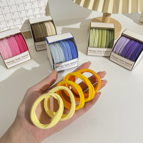 Hair tie in korean candy color, suitable for women, summer high elasticity hair tie that does not damage hair, new hair tie for 