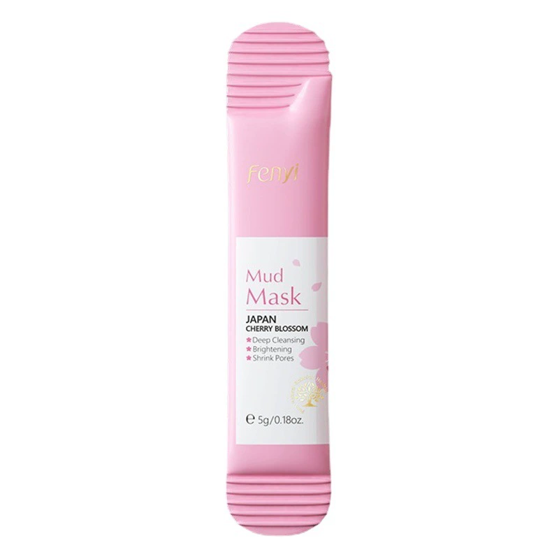 Fenyi Sakura Mud Mask Sheet Bag 5g Увлажняющая очищающая маска для ухода за кожей Маска для внешней торговли Полный английский язык