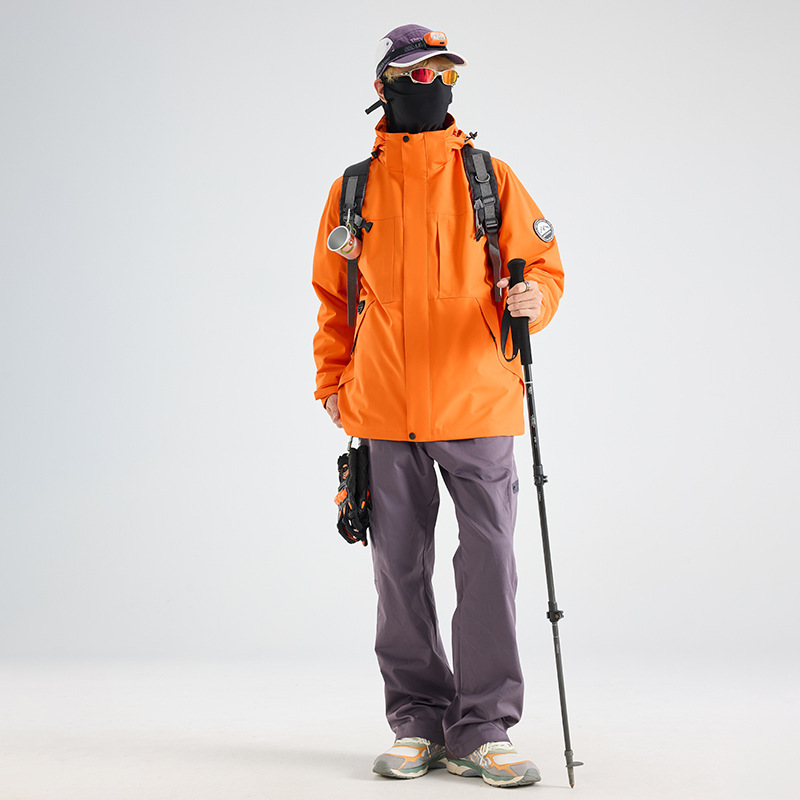 OOTD户外骆陀同款冲锋衣女登山服抓绒内胆防风防水三合一外套潮牌|undefined