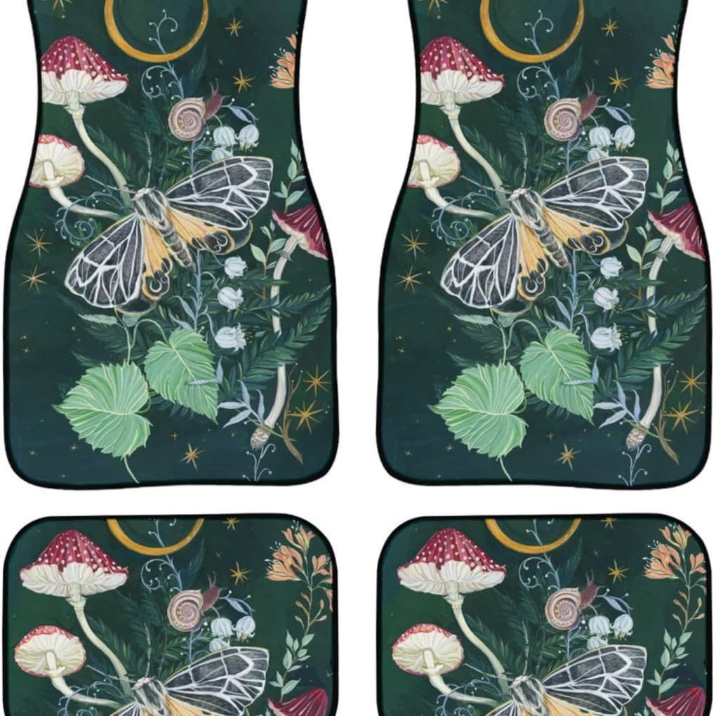 Cross-border JIT wholesale rose car floor mats, four-piece set of universal floor mats, non-slip and dirt-resistant car floor mats