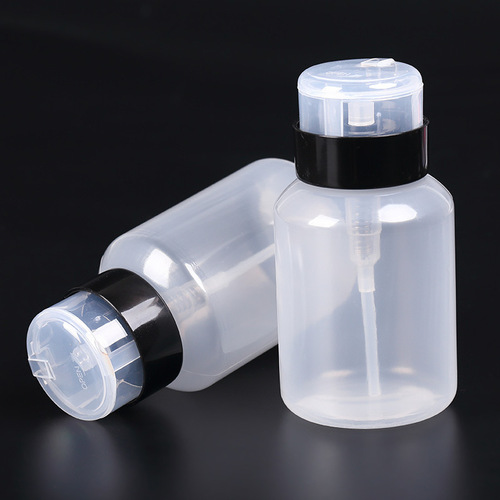 Nail Art Tool Bottle Vacuum Plastic Hand Squeeze Bottle Nail Polish Remover Empty Bottle 220ML