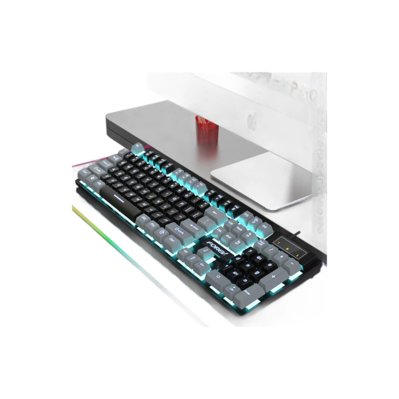 Электронные спортивные игры подходят для клавиатуры Logitech FVQ8 с цветовым соответствием, проводная светящаяся механическая чувствительность, фиксирование