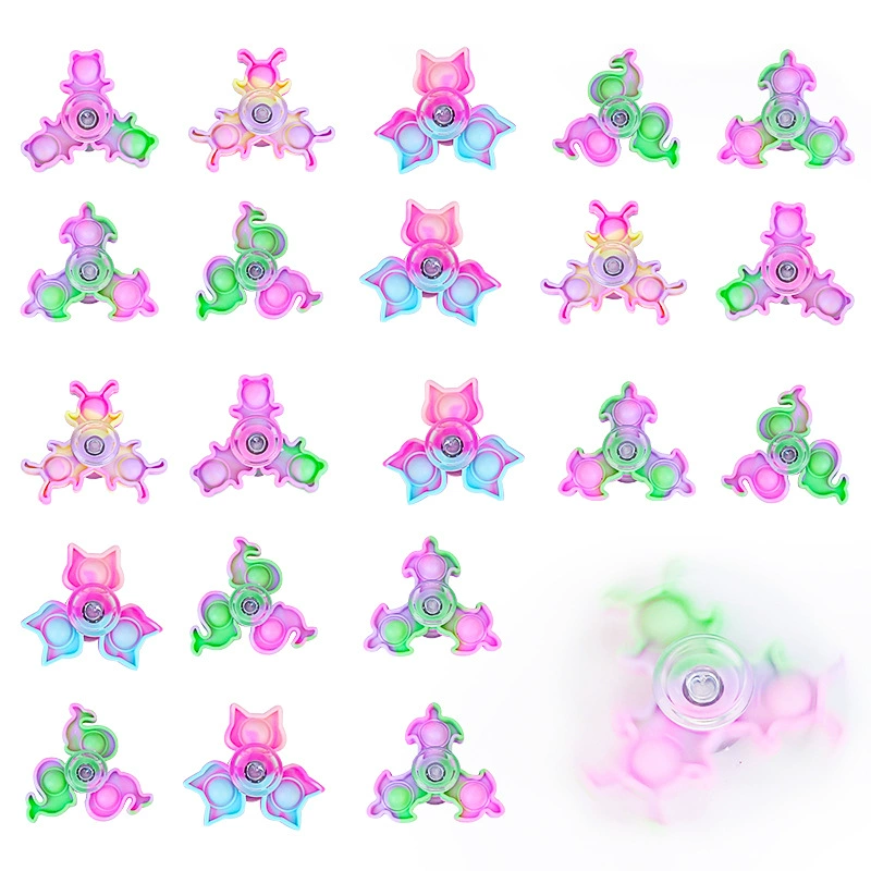 Трансграничный силиконовый пионер грызунов распаковать кончик пальца гироскопа макарон цвет мягкий клей палец вращающийся гироскоп декомпрессионная игрушка