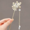 Chinese hairpin with tassels, flowered