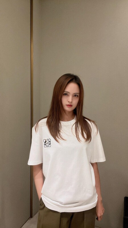 Top Version T-Shirt Loewe Short-Sleeved Round-Neck Loose Top Unisex Couple's Outfit Pure Cotton Heavyweight Top Version T-Shirt Loewe Short-Sleeved Round-Neck Loose Top Unisex Couple's Outfit Pure Cotton Heavyweight