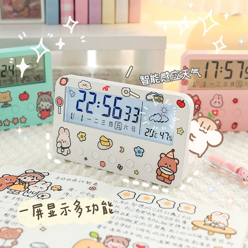 Симпатичные будильники дети студенты встают с артефакт ins ветер для девочек с подсветкой рабочего стола Настольные умные часы