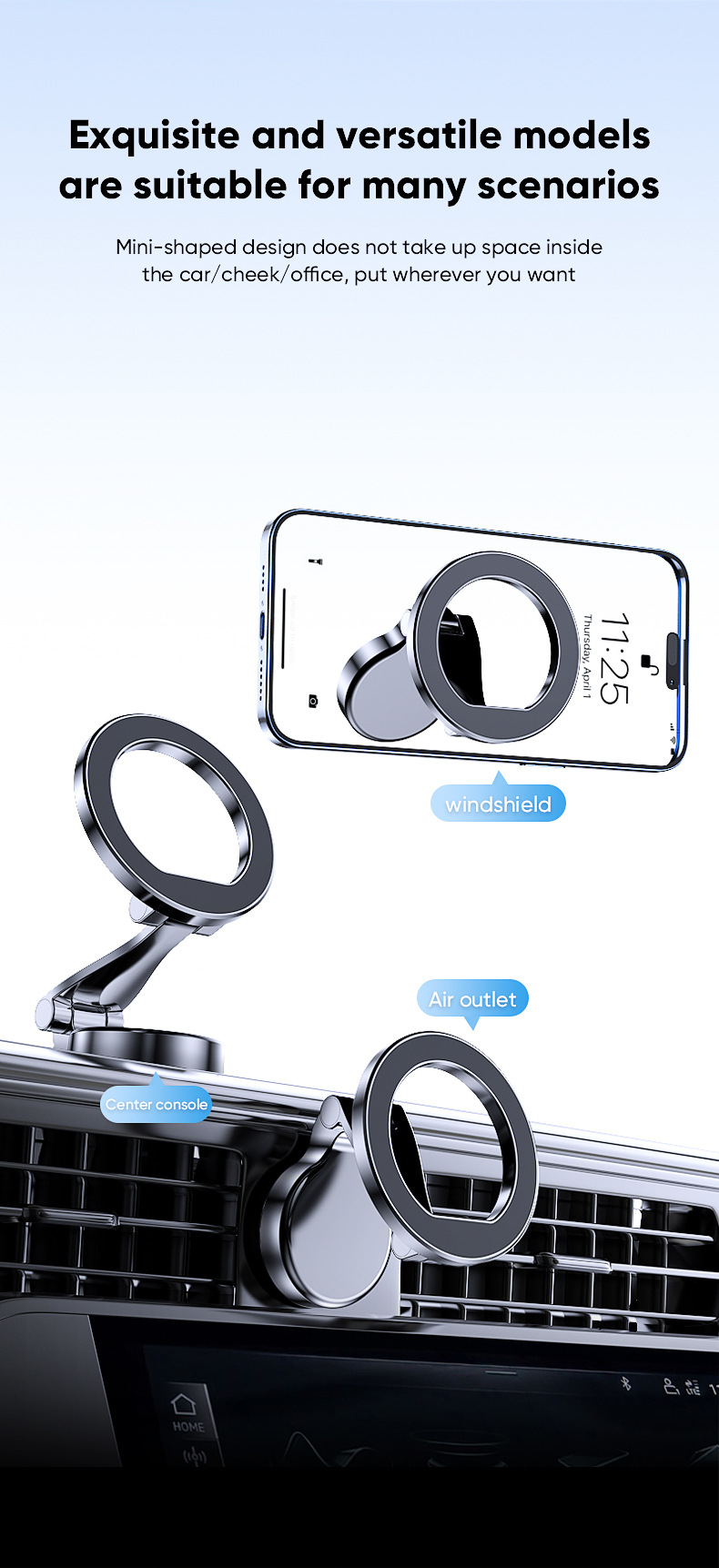 Magsafe Car Mobile Phone Holder Magnetic Mobile Phone New Car Supplies Foldableing 360 Navigation Mobile Phone Holder