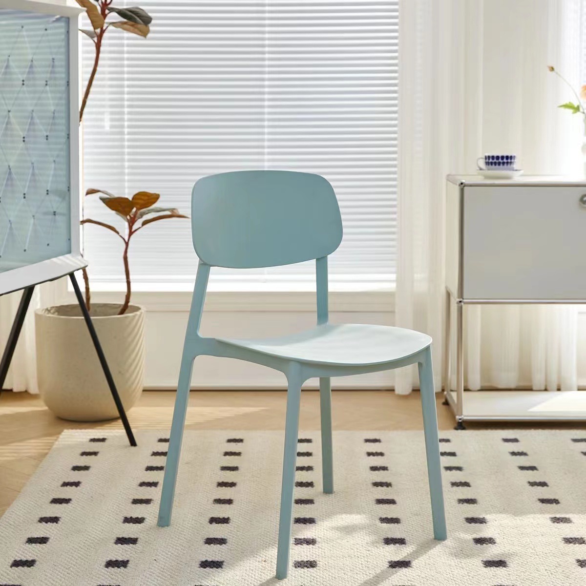 silla de plástico respaldo para adultos espesar casero nórdico taburetes de comedor apilables dormitorio simple moderno al por mayor