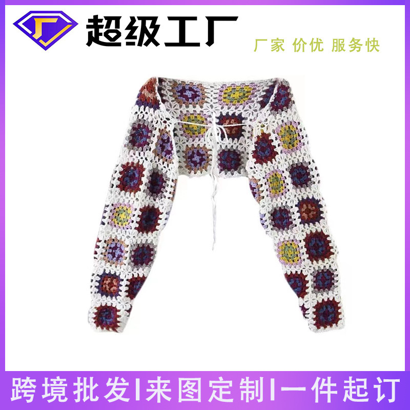 2024 Spring and Summer New Style Cut Out Knitted Retro Japanese Style Style Lazy Sweet Versatile Tops Customized Processing Factory Oem 2024 Spring and Summer New Style Cut Out Knitted Retro Japanese Style Style Lazy Sweet Versatile Tops Customized Processing Factory Oem