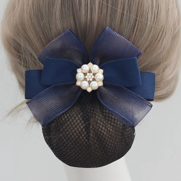 New Style Professional Hairnet for Nurses, Hotel Staff, and Subway Staff, with Bow Hairpin