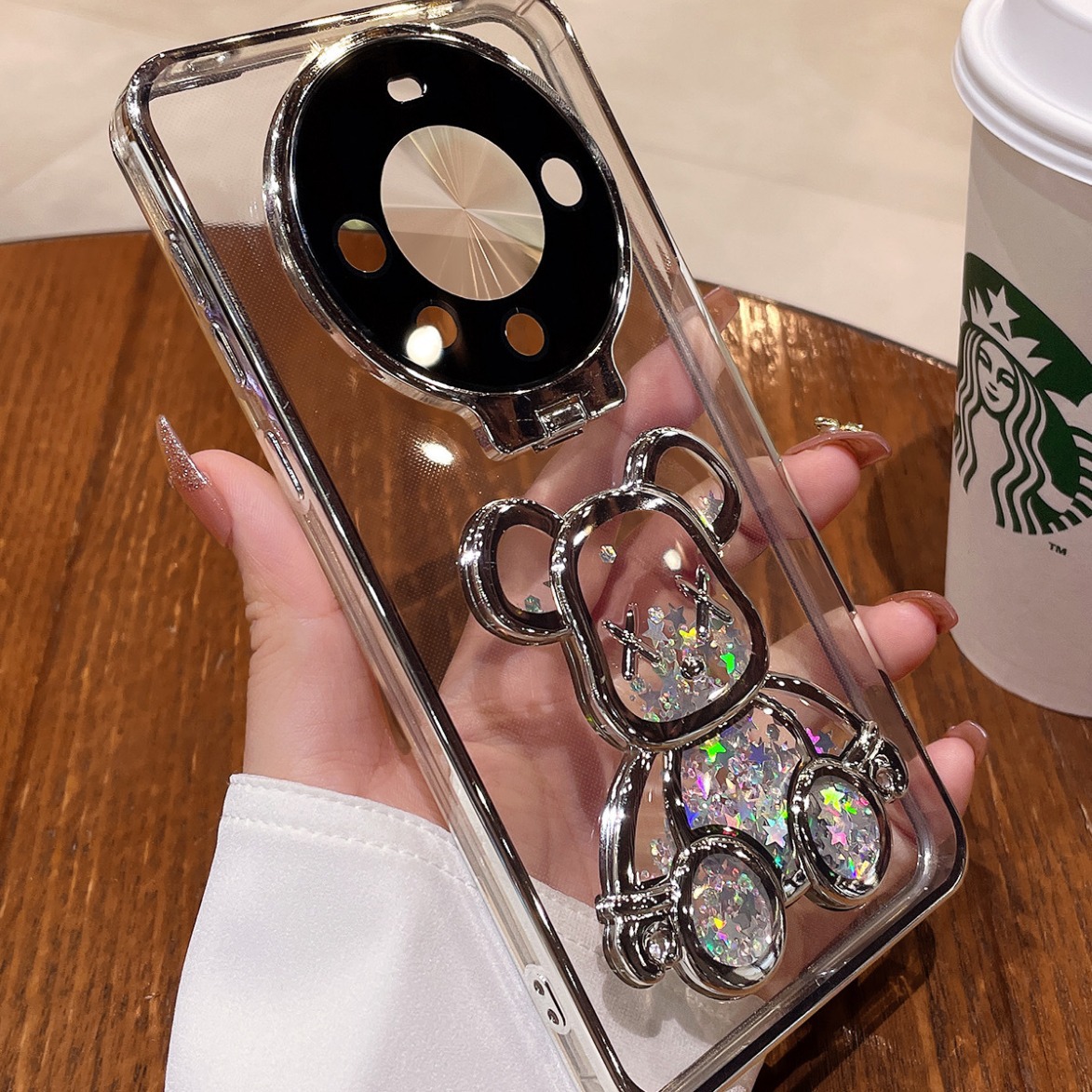 El nuevo soporte de lente abatible Huawei Mate60Pro del oso de arenas movedizas es adecuado para Huawei Mate60 para hombres y mujeres