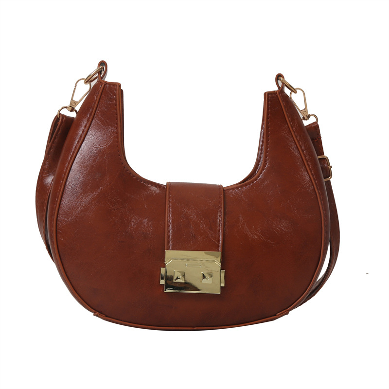 Nuova borsa a tracolla minimalista per donna, versione coreana, borsa sotto le ascelle dolce e straniera, tendenza invernale popolare, borsa da donna a forma di mezzaluna_voghion.com