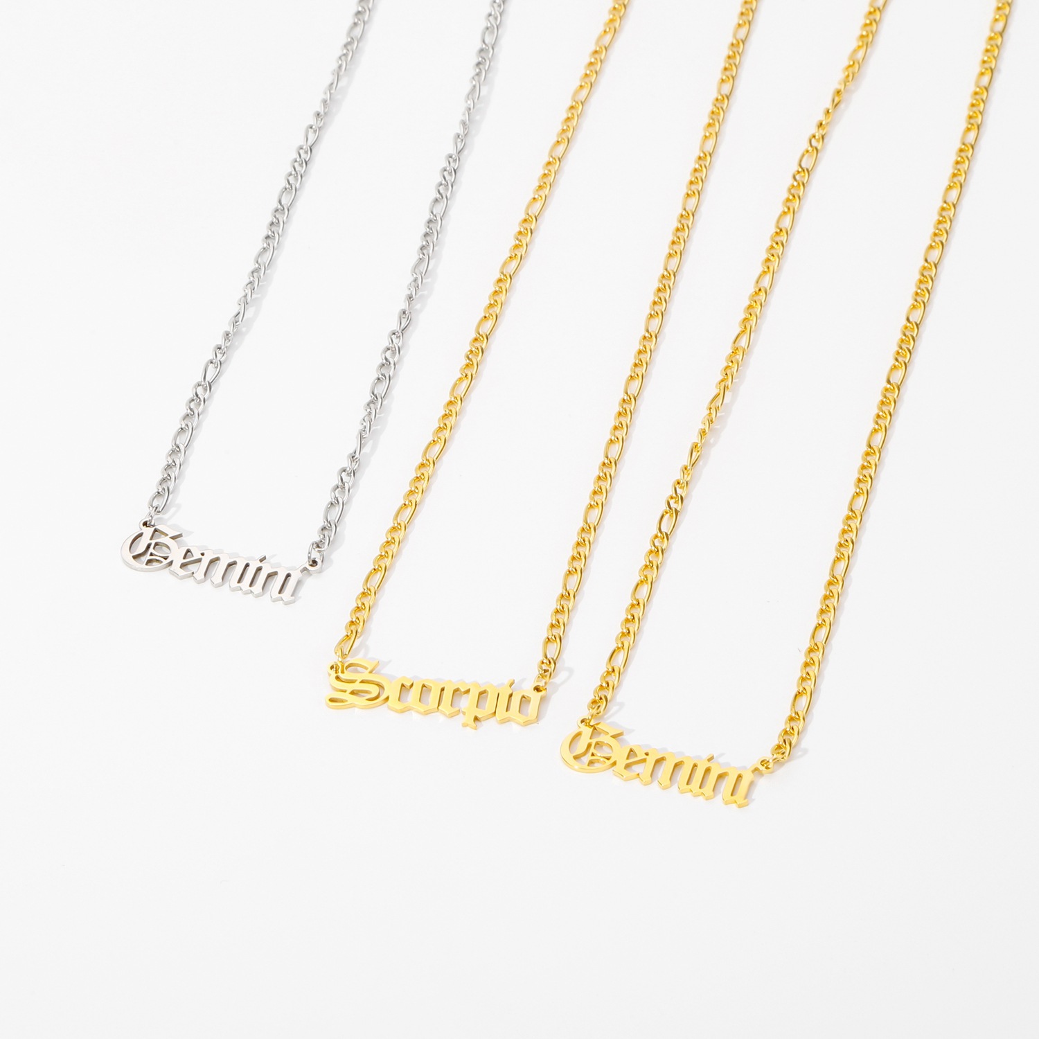 Pendant Necklace Classification 304 Stainless Steel Chain Material PVD Coated Real Gold Plated Constellation 304 Stainless Steel Simple Style Waterproof Non Tarnish Stainless Steel Lobster Trigger Clasp Closure Pendant Necklace