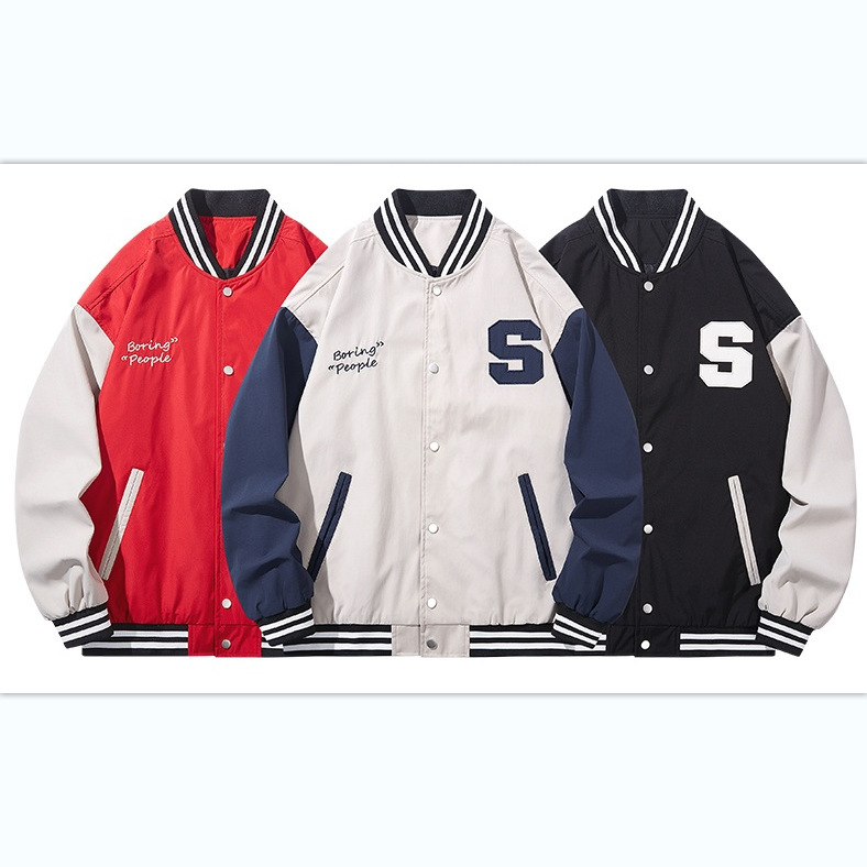 Baseball uniform jacket men's spring 2023 new trend embroidery men's clothing teen couple loose casual jacket men-men's jacket