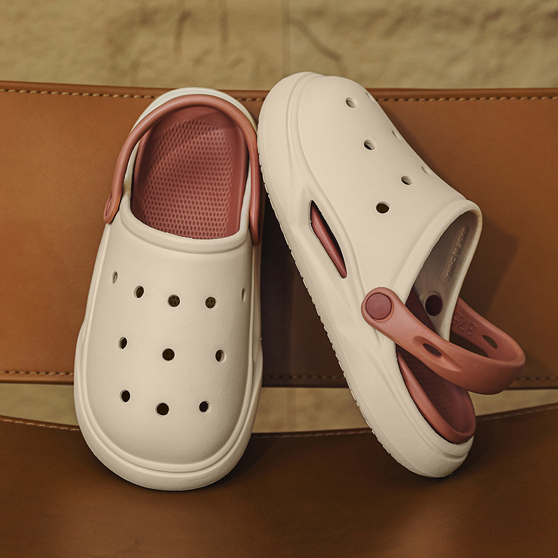 2025 verano nuevo estilo zapatos con agujeros color sólido simple casual suela suave resistente al desgaste pisando heces cómodas sandalias de playa para hombres y mujeres