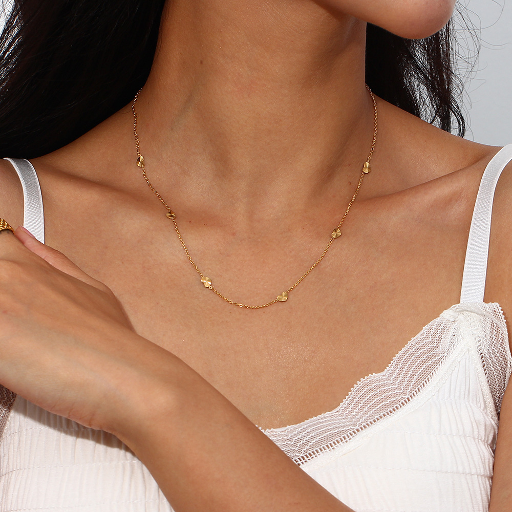 Simple Style Heart Shape Stainless Steel Gold Plated Necklace