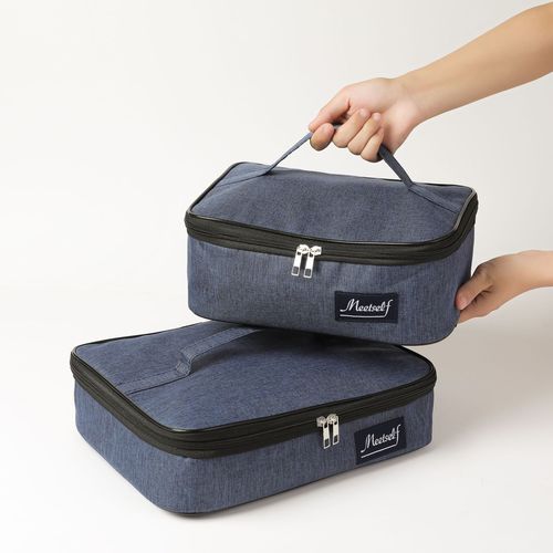 New style aluminum foil thickened bento bag for students, lunch box bag with insulation, large size hand-held lunch picnic bag