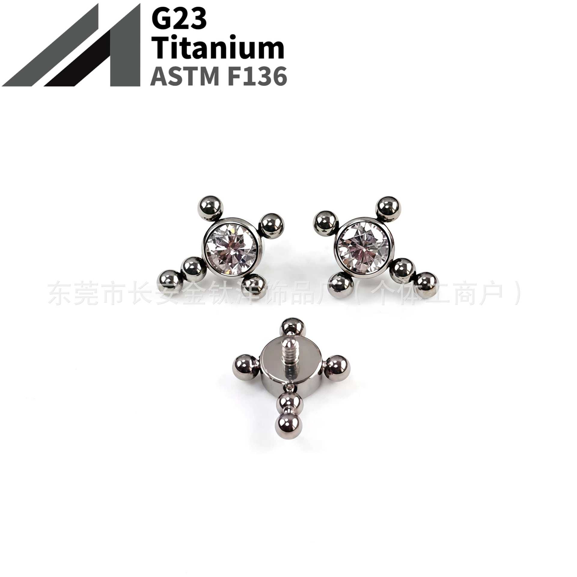 16G labret stud size and finish detail