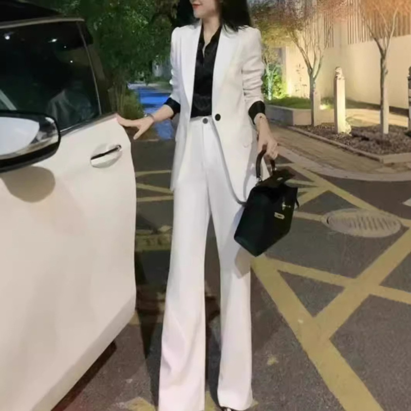 Fashion Western Style High-end Sense White Suit Professional suit Women's Spring and Autumn 2024 New Two-piece Elegant Suit