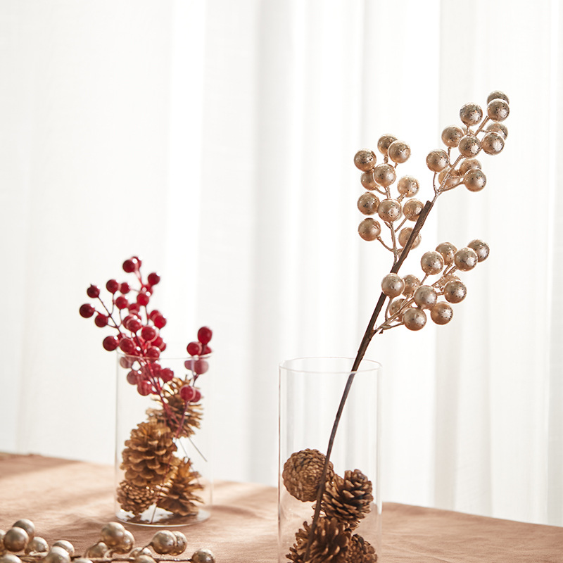 Buscando madera de Navidad accesorios de botella roja blanco de champaña oro accesorios navideños decoraciones navideñas