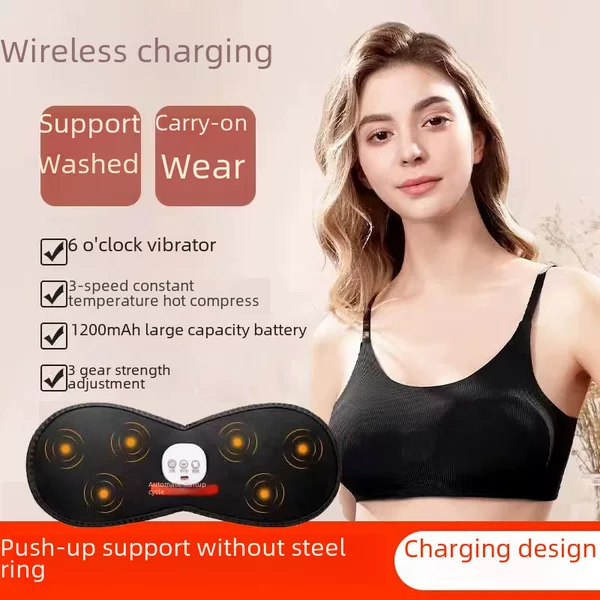 Cross-Border Chest Massager for Women Electric Intelligent Constant Temperature Vibration Breast Massage Underwear Bra Massager Bra