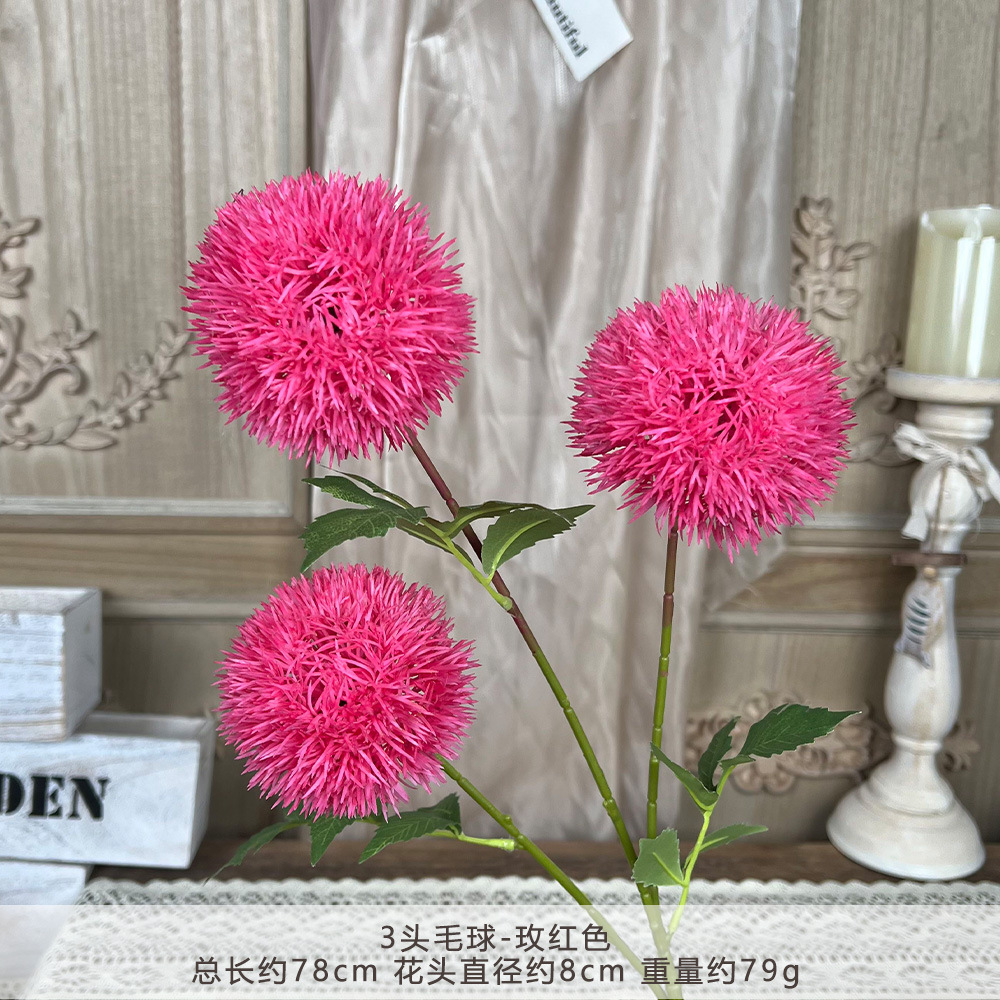 LLW-3 ลูกบอลขน - สีแดงกุหลาบ