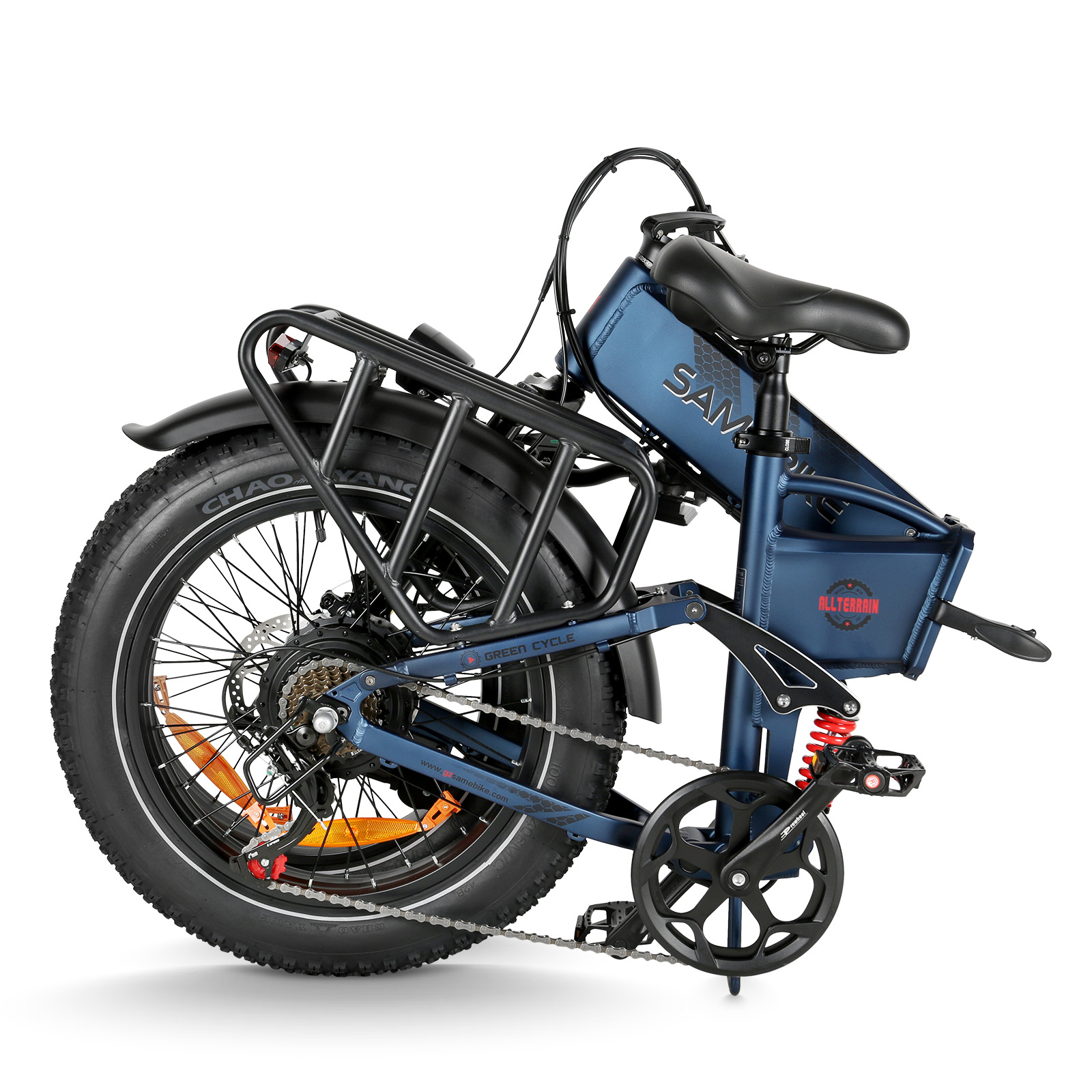 20-inch folding electric bicycle with 20×4.0 fat tires, in stock at overseas warehouse, available for one-piece drop shipping and cross-border supply