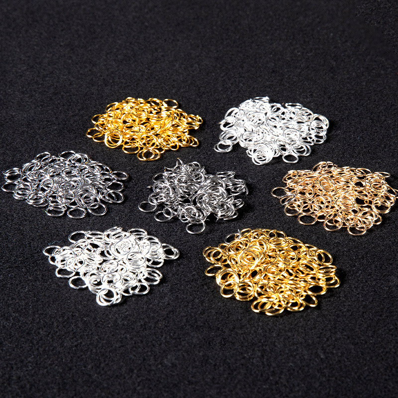 Copper 18K Gold Open Ring Stainless Steel Jump Ring Single Ring Handmade Material Gold Metal DIY Jewelry Accessories Open Ring