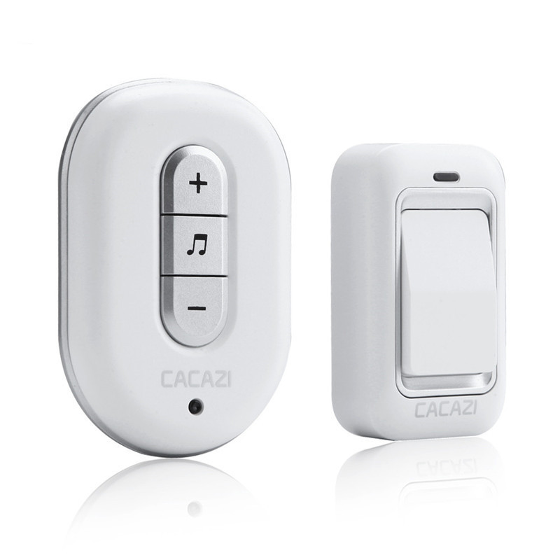 防水自发电门铃无线家用不用电池智能远距离电子遥控一拖一银色