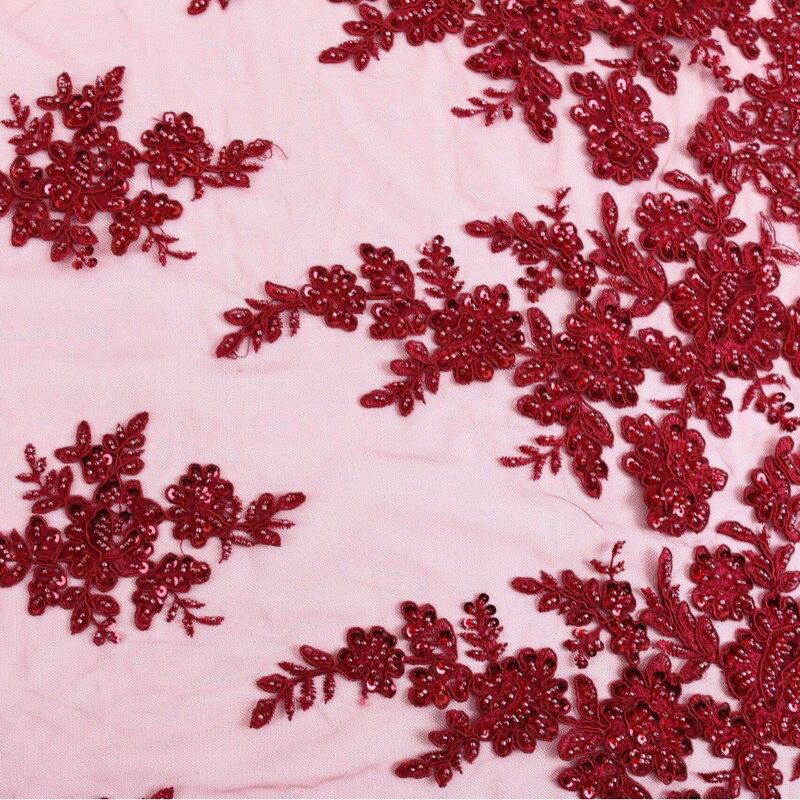 Mesh fabric with heavy beadwork, floral embroidery, and embellishments, suitable for women's dresses, evening gowns, and export-quality embroidered fabrics for DIY projects Mesh fabric with heavy beadwork, floral embroidery, and embellishments, suitable for women's dresses, evening gowns, and export-quality embroidered fabrics for DIY projects