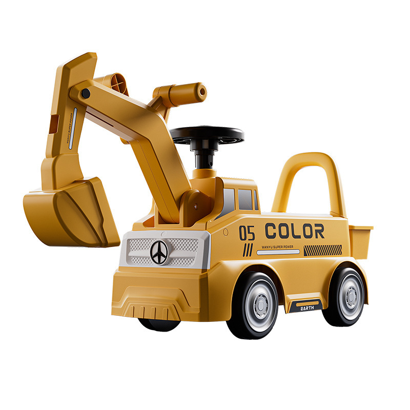 Excavadora para niños deslizante carro de ingeniería puede cavar tierra 1 - 3 bebé patina patina un coche de torsión de cabello