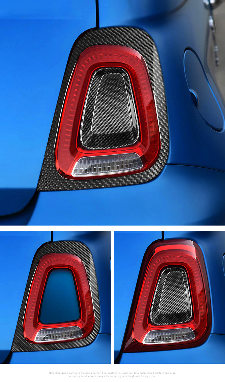 Cross-Border Suitable for Fiat 500A Naz Real Carbon Fiber Car Taillight Decorative Frame Exterior Modification Sticker
