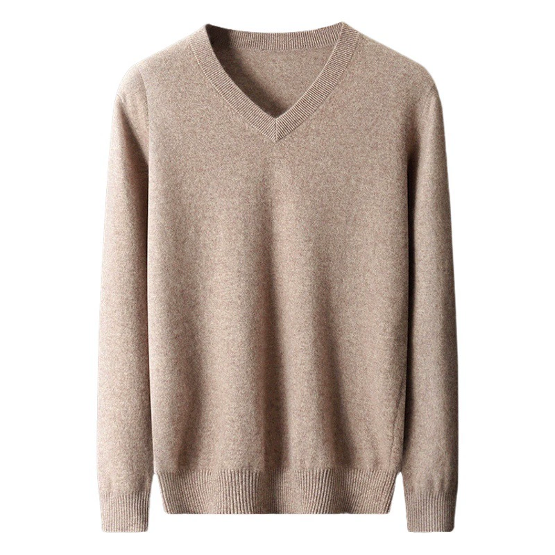 2023 Осенне-Зимний новый горный кашемировый свитер Мужской свободный деловой шерстяной свитер с V-образным вырезом и куриным воротником в форме сердца вязаный свитер больших размеров