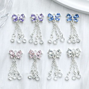 High-Quality Bowknot Niche Dark Bowknot Tassel Crystal Bracelet Necklace Handmade DIY Beaded Accessories