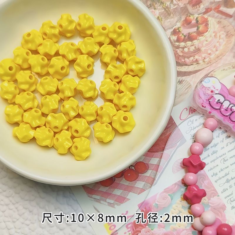 亚克力彩色烤漆皱褶裙边直孔串珠隔珠diy手机链钥匙扣材料饰品配|undefined