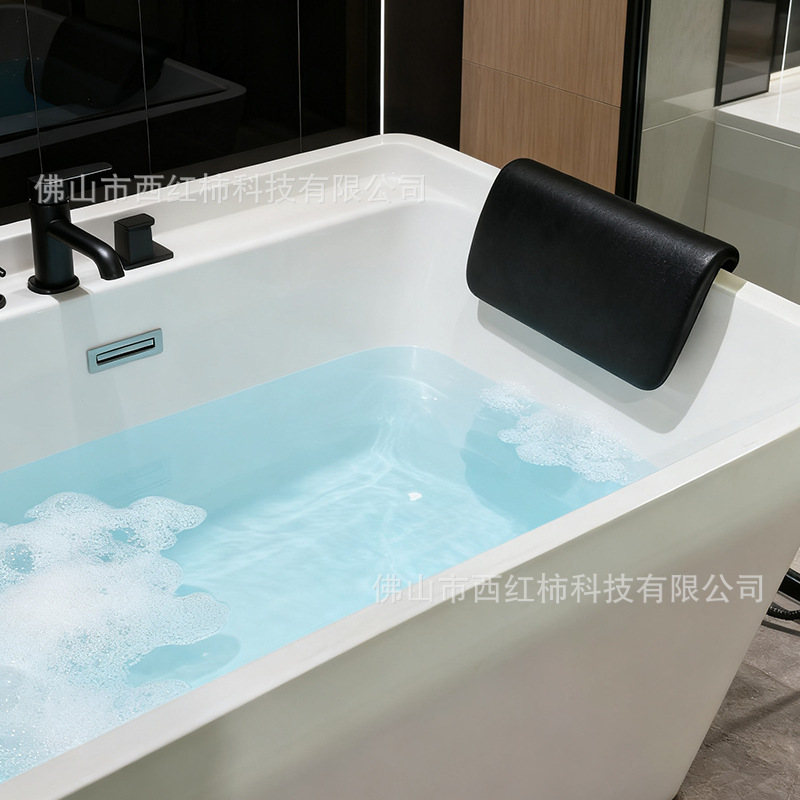 浴室枕厂家批发新品推荐高分子聚氨酯自结皮防水自吸方形浴缸枕头